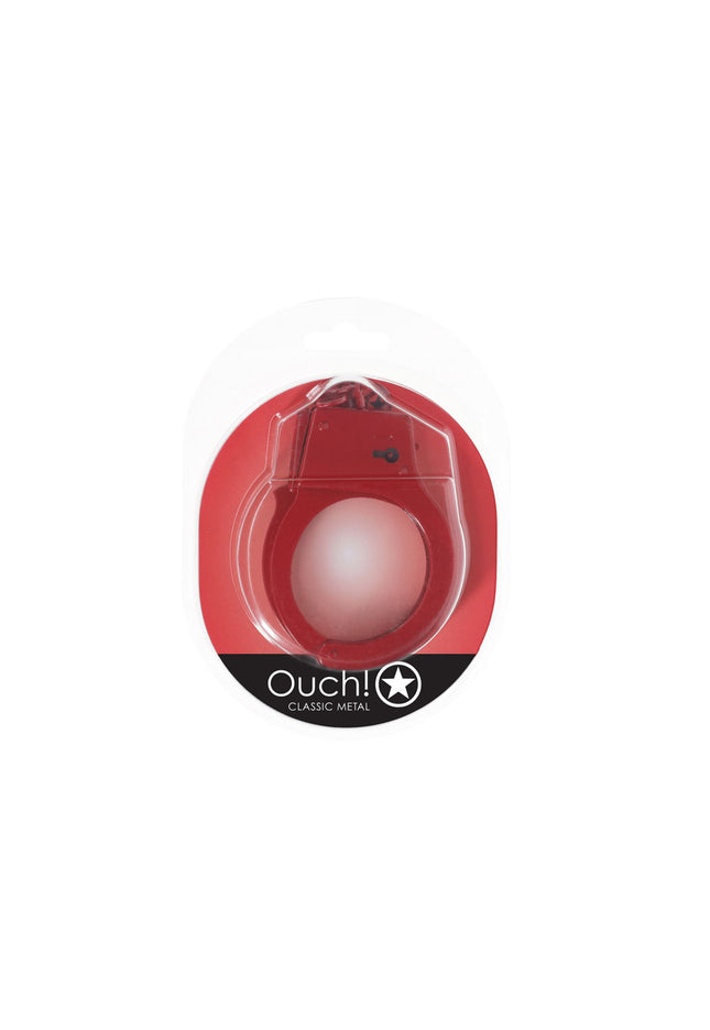 OUCH! Classic Metal Cuffs - Red - Red Restraints