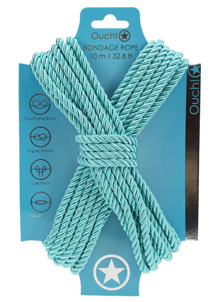 OUCH! Bondage Rope - 10 M - Blue - Blue Nylon Bondage Rope - 10 metre Length