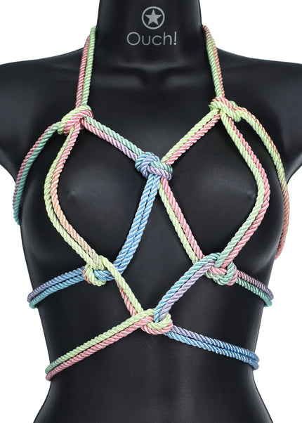 OUCH! Bondage Rope - 10 M - Multicolour 1 - Multicoloured Nylon Bondage Rope - 10 metre Length