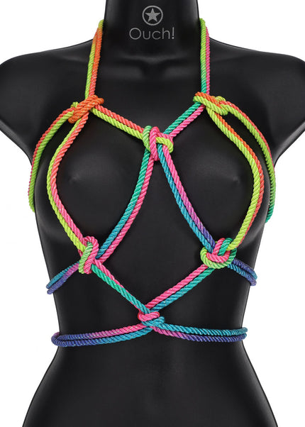 OUCH! Bondage Rope - 10 M - Multicolour 2 - Multicoloured Nylon Bondage Rope - 10 metre Length