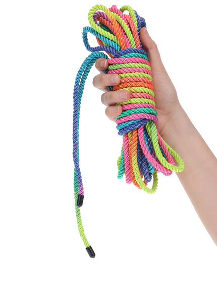 OUCH! Bondage Rope - 10 M - Multicolour 2 - Multicoloured Nylon Bondage Rope - 10 metre Length