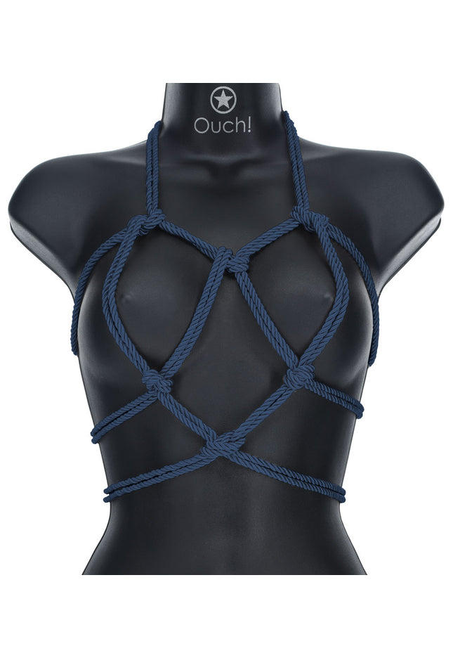 OUCH! Bondage Rope - 10 M - Navy Blue - Navy Blue Nylon Bondage Rope - 10 metre Length