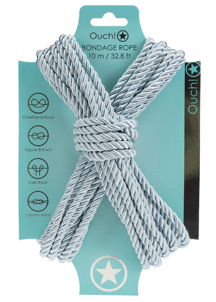 OUCH! Bondage Rope - 10 M - Powder Blue - Powder Blue Nylon Bondage Rope - 10 metre Length