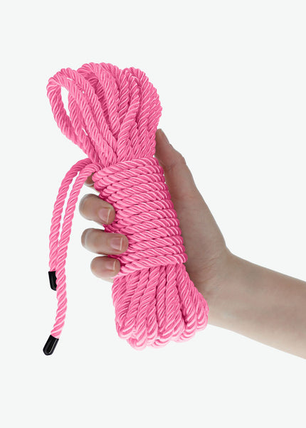 OUCH! Bondage Rope - 10 M - Pink - Pink Nylon Bondage Rope - 10 metre Length