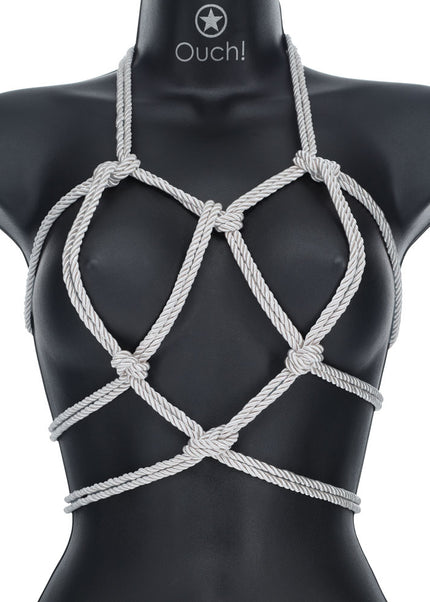 OUCH! Bondage Rope - 10 M - Silver - Silver Nylon Bondage Rope - 10 metre Length