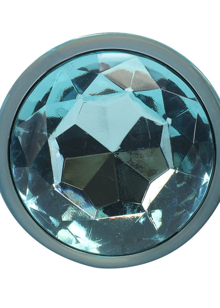 OUCH! Paris Collection - Metal Anal Plug Set - Blue - Metallic Blue Butt Plugs with Gem Bases - Set of 3 Sizes