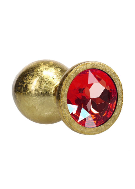 OUCH! Milan Collection - Metal Anal Plug Set - Gold - Gold Butt Plugs with Gem Bases - Set of 3 Sizes