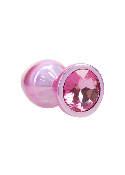 OUCH! Paris Collection - Metal Anal Plug Set - Pink - Metallic Pink Butt Plugs with Gem Bases - Set of 3 Sizes