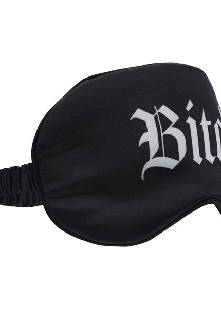 OUCH! Satin Mask - Bitch - Black Printed Eye Mask