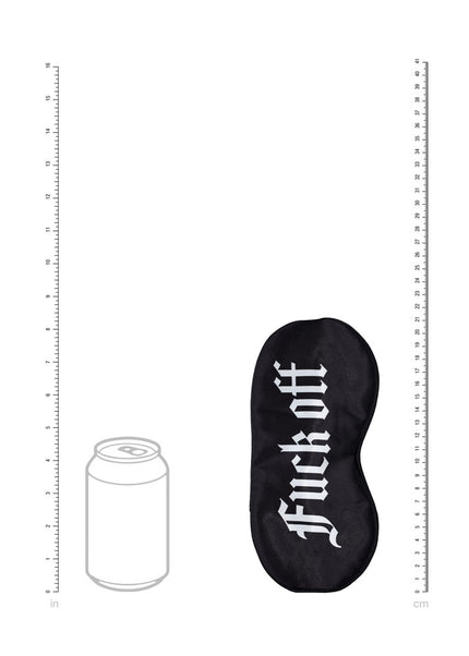 OUCH! Satin Mask - Fuck Off - Black Printed Eye Mask