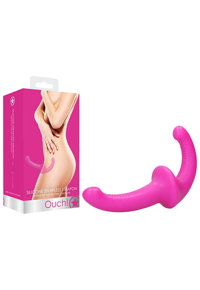 Ouch! Silicone Strapless Strapon - Pink Strapless Strap-On