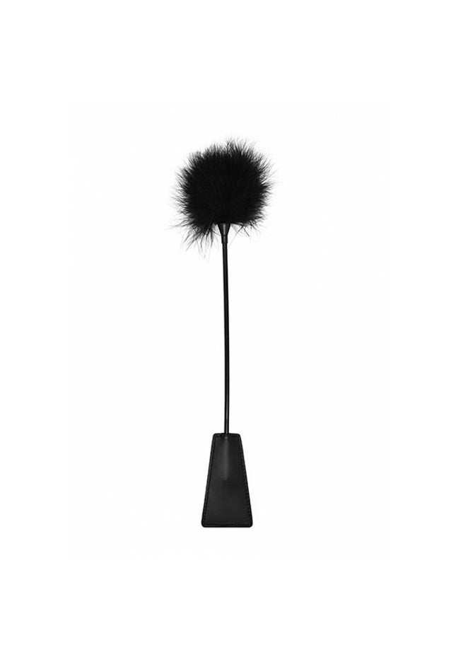 Ouch! Crop With Feather - Black Whip
