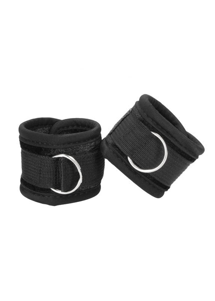 OUCH! Velvet & Velcro Adjustable Handcuffs - Black Restraints