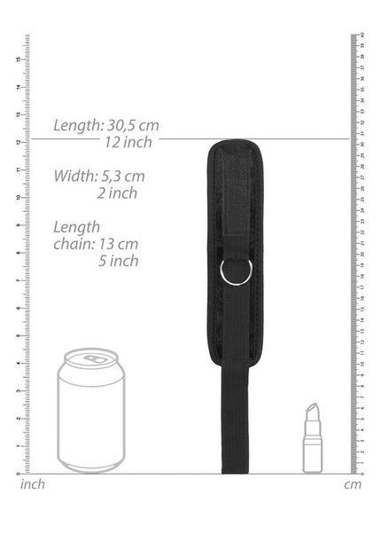 OUCH! Velvet & Velcro Adjustable Handcuffs - Black Restraints