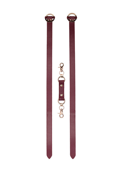 OUCH! Halo - Thigh Cuffs - Burgundy Leg Restraints