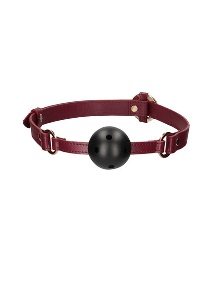 OUCH! Halo - Breathable Ball Gag - Burgundy Mouth Restraint