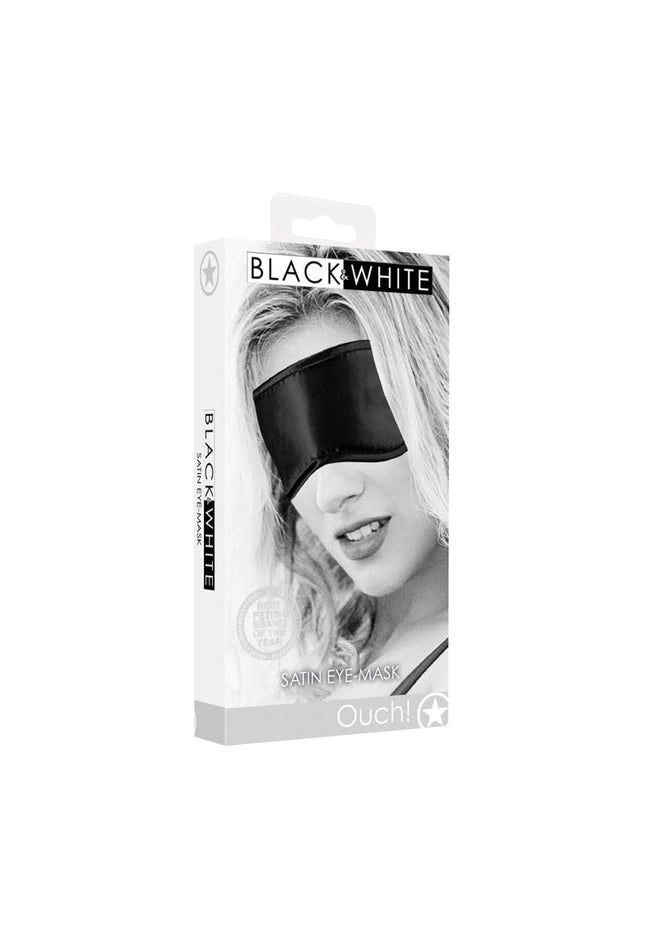 OUCH! Black & White Satin Eye-Mask - Black Eye Restraint