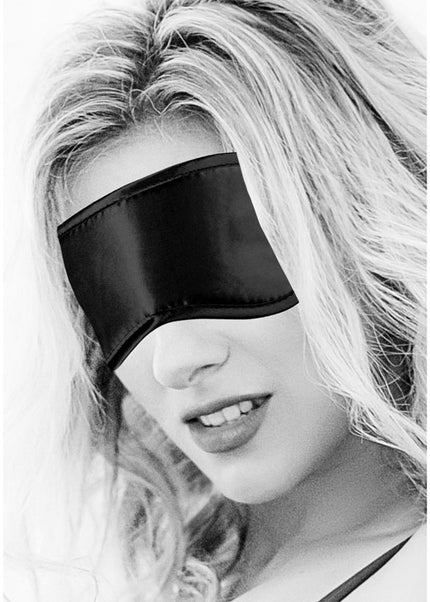 OUCH! Black & White Satin Eye-Mask - Black Eye Restraint
