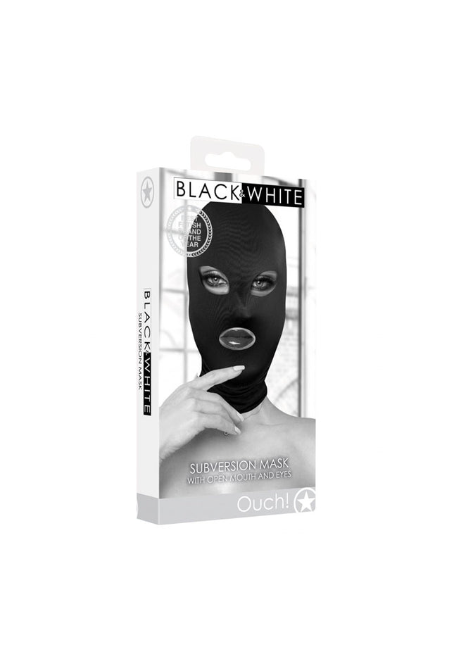 OUCH! Subversion Mask With Open Mouth - Black Hood