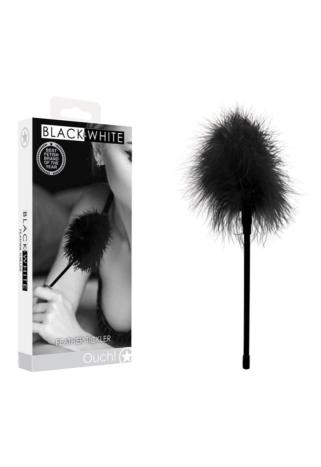 OUCH! Black & White Feather Tickler - Black Feather Crop