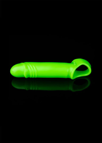 OUCH! Glow In The Dark Smooth Stretchy Penis Sleeve - Glow in Dark 15.5 cm Penis Extension Sleeve