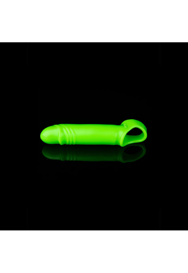 OUCH! Glow In The Dark Smooth Stretchy Penis Sleeve - Glow in Dark 15.5 cm Penis Extension Sleeve