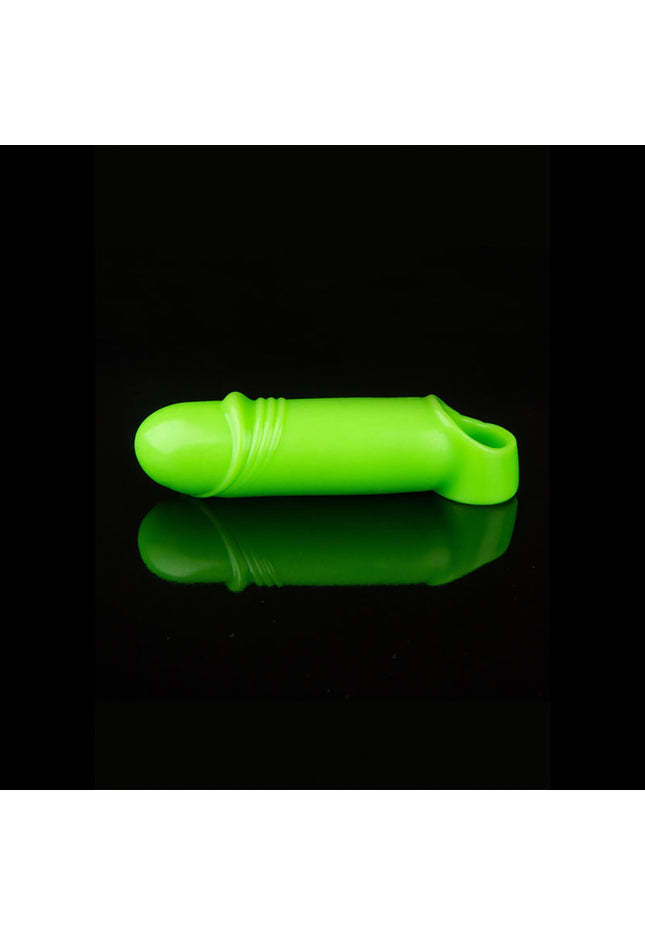 OUCH! Glow In The Dark Smooth Thick Stretchy Penis Sleeve - Glow in Dark 16 cm Penis Extension Sleeve