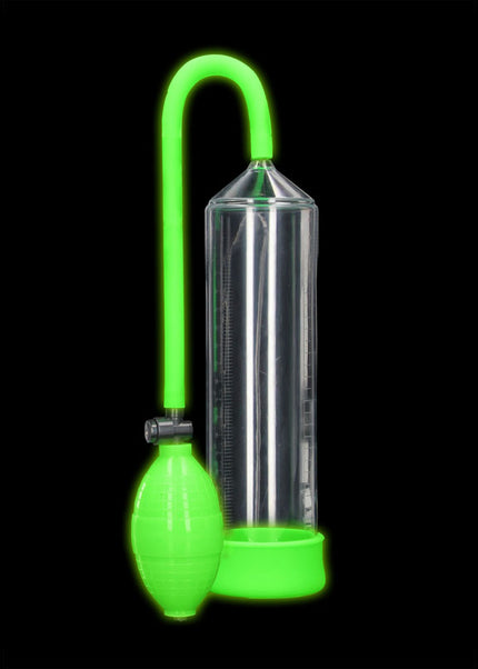 OUCH! Glow In The Dark Classic Penis Pump - Clear/Green Penis Pump