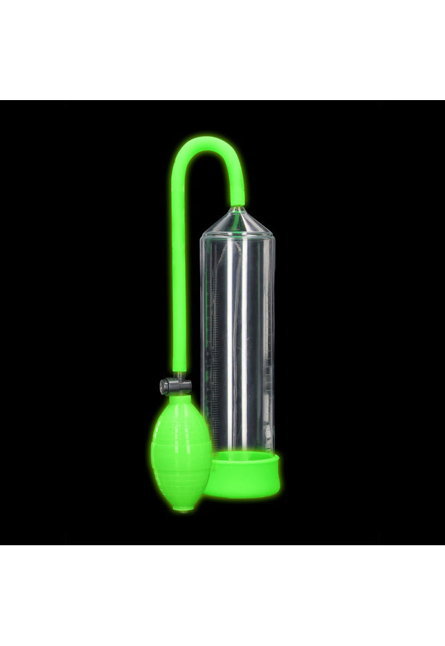 OUCH! Glow In The Dark Classic Penis Pump - Clear/Green Penis Pump