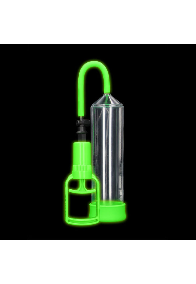 OUCH! Glow In The Dark Comfort Beginner Pump - Clear/Glow Penis Pump