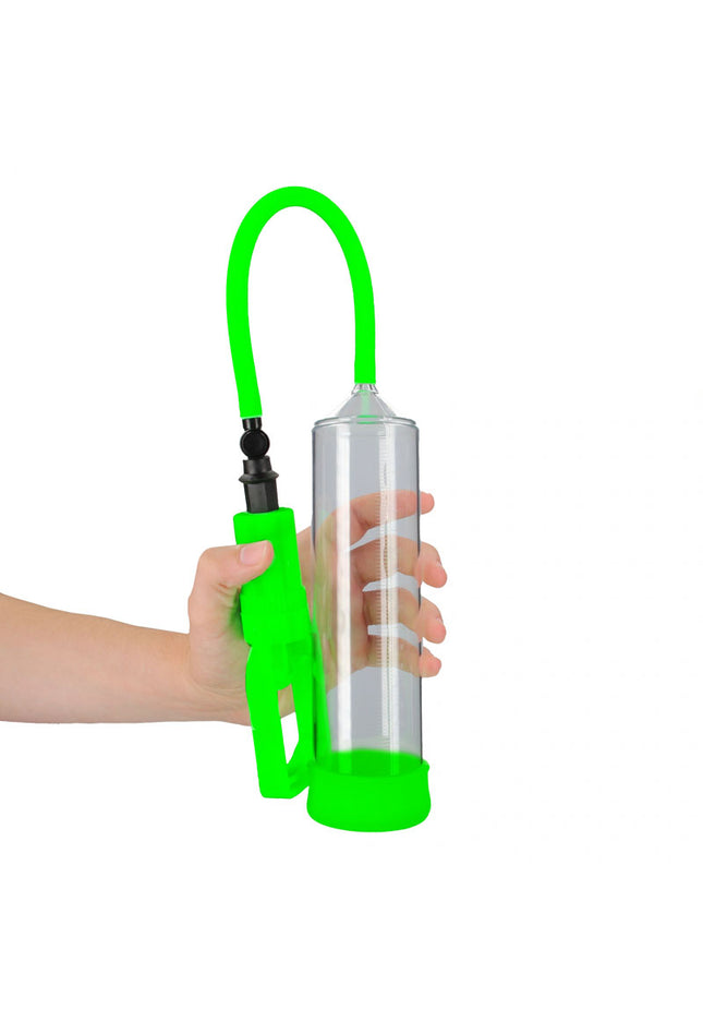 OUCH! Glow In The Dark Comfort Beginner Pump - Clear/Glow Penis Pump