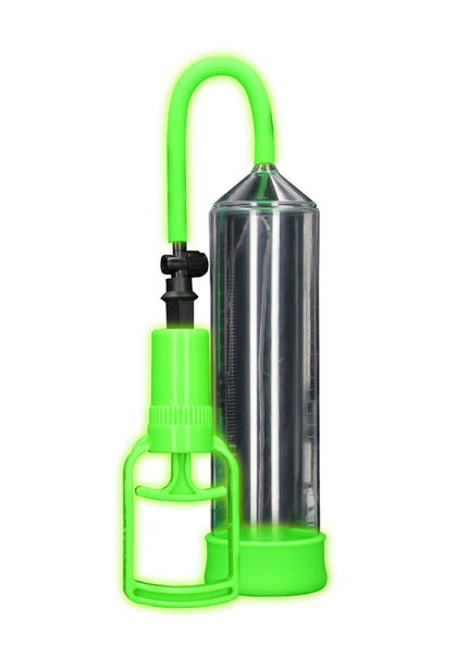 OUCH! Glow In The Dark Comfort Beginner Pump - Clear/Glow Penis Pump