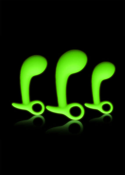 OUCH! Glow In The Dark Prostate Kit - Glow in Dark Prostate Massagers - Set of 3