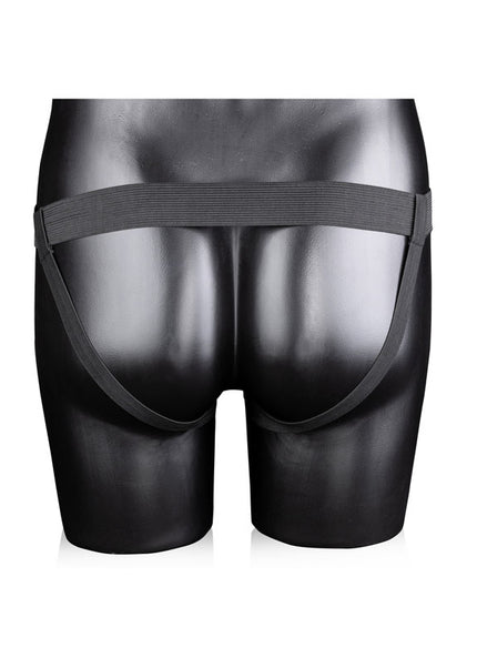 OUCH! Curved Hollow Strap-on - 8in/20cm - Gunmetal Grey 20 cm Hollow Strap-On