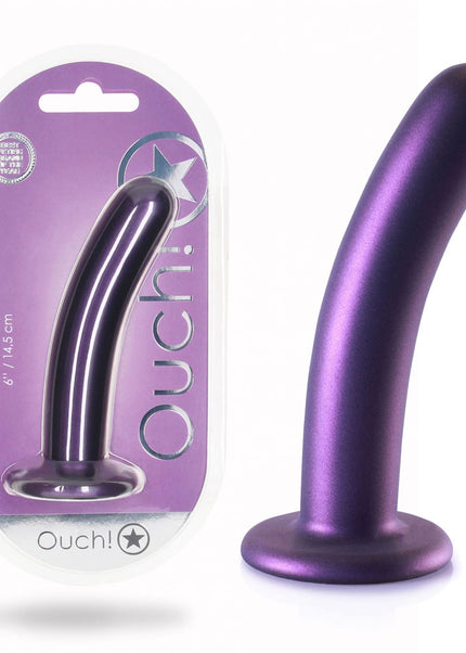 OUCH! Smooth Silicone G-Spot Dildo - 6'' / 14.5 cm - Metallic Purple 14.5 cm Dildo