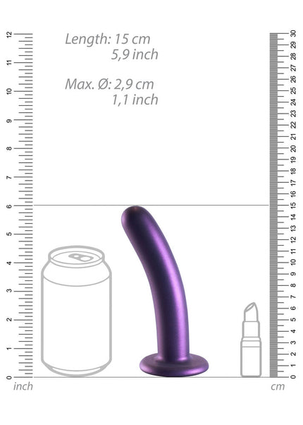 OUCH! Smooth Silicone G-Spot Dildo - 6'' / 14.5 cm - Metallic Purple 14.5 cm Dildo