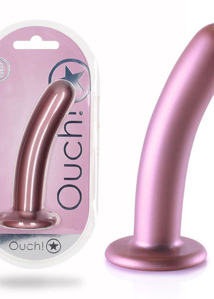 OUCH! Smooth Silicone G-Spot Dildo - 6'' / 14.5 cm - Rose Gold 14.5 cm Dildo