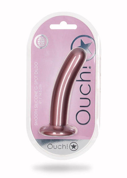 OUCH! Smooth Silicone G-Spot Dildo - 6'' / 14.5 cm - Rose Gold 14.5 cm Dildo