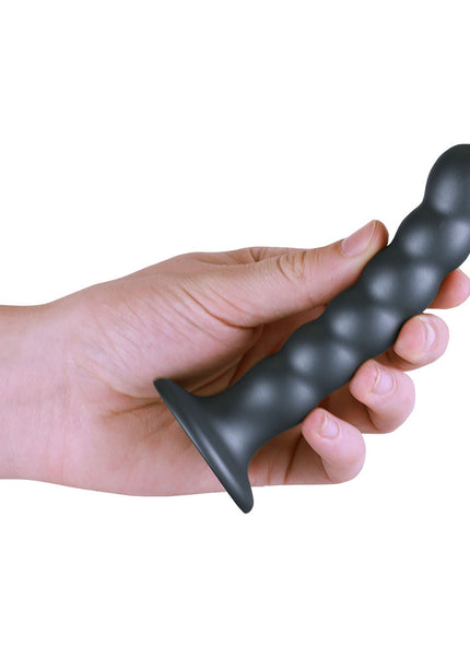 OUCH! Beaded Silicone G-Spot Dildo - 5'' / 13cm - Gunmetal 13 cm Dildo