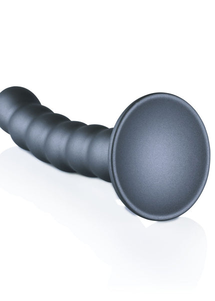 OUCH! Beaded Silicone G-Spot Dildo - 5'' / 13cm - Gunmetal 13 cm Dildo
