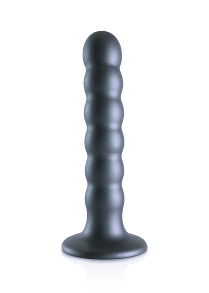 OUCH! Beaded Silicone G-Spot Dildo - 5'' / 13cm - Gunmetal 13 cm Dildo