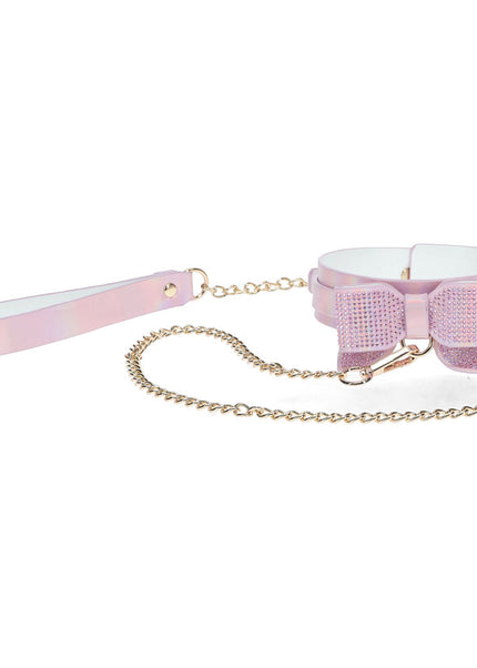 OUCH! Paris Collection - Collar with Leash - Pink Restraint