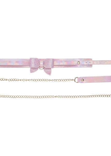 OUCH! Paris Collection - Collar with Leash - Pink Restraint