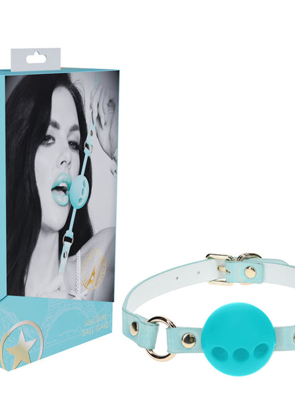 OUCH! Paris Collection - Silicone Ball Gag - Baby Blue Breatheable Mouth Restraint