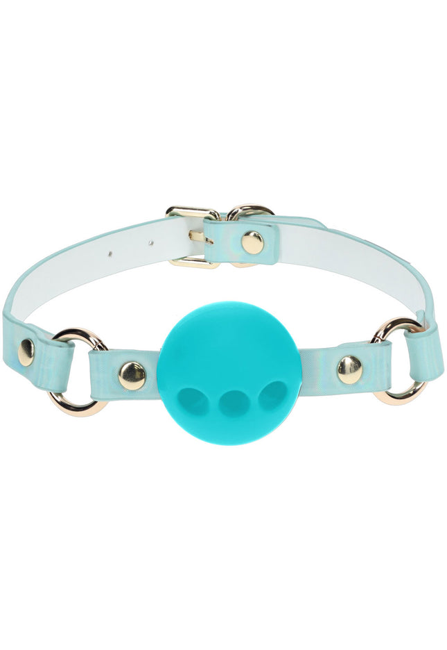 OUCH! Paris Collection - Silicone Ball Gag - Baby Blue Breatheable Mouth Restraint