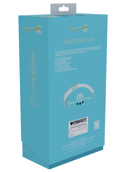OUCH! Paris Collection - Silicone Ball Gag - Baby Blue Breatheable Mouth Restraint