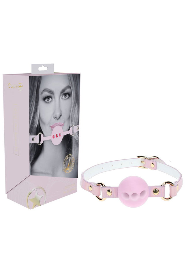 OUCH! Paris Collection - Silicone Ball Gag - Pink Breatheable Mouth Restraint
