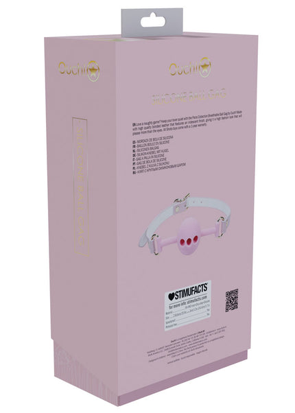 OUCH! Paris Collection - Silicone Ball Gag - Pink Breatheable Mouth Restraint