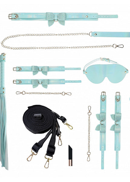 OUCH! Paris Collection - Kit with Bag - Baby Blue Bondage Set with Bag - 8 Piece Kit