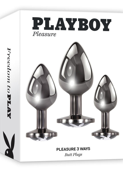 Playboy Pleasure PLEASURE 3 WAYS - Metal Butt Plugs - Set of 3 Sizes